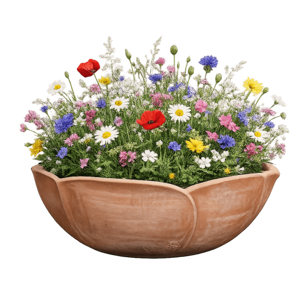 Große Impruneta Terracotta Schale in Rosenform – handgefertigt und frostfest